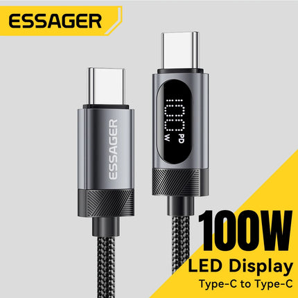 100W USB-C Fast Charging Cable with Digital Display – iPhone & MacBook
