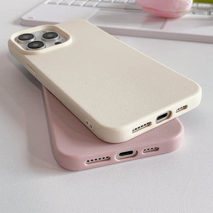 Leather-Texture Shockproof iPhone Case – Soft TPU, iPhone 11–17