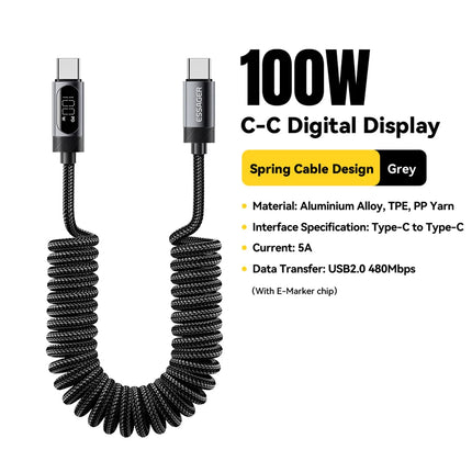 100W USB-C Fast Charging Cable with Digital Display – iPhone & MacBook