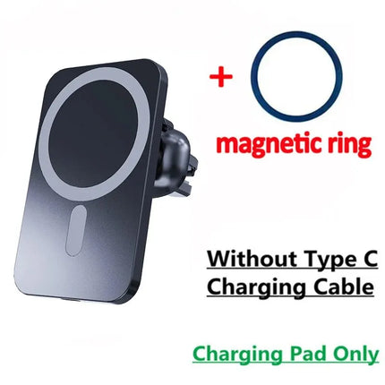15W Magnetic Car Wireless Charger – MagSafe, 360° Vent Mount for iPhone 12–17