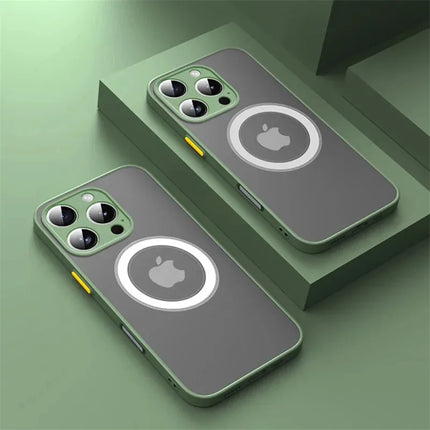 Matte Armor MagSafe iPhone Case – Shockproof Magnetic Cover