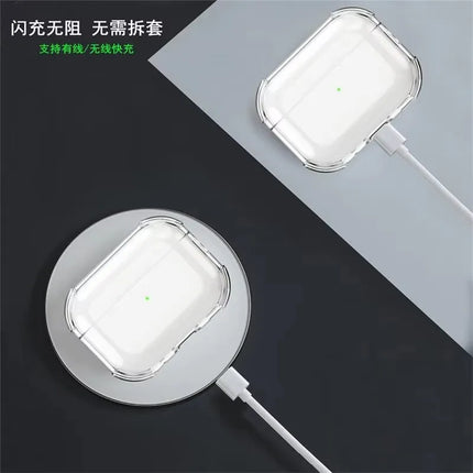 Clear AirPods Pro 3 Case – TPU Shockproof Cover with Lanyard & Keychain
