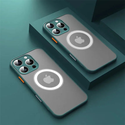 Matte Armor MagSafe iPhone Case – Shockproof Magnetic Cover