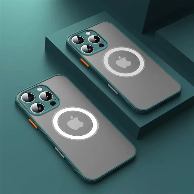 Matte Armor MagSafe iPhone Case – Shockproof Magnetic Cover