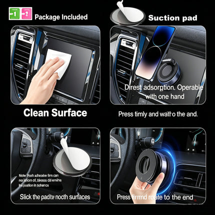 360° Magnetic Suction Car Phone Mount – MagSafe, Foldable, Multi-Surface
