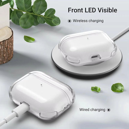Clear AirPods Pro 3 Case – TPU Shockproof Cover with Lanyard & Keychain