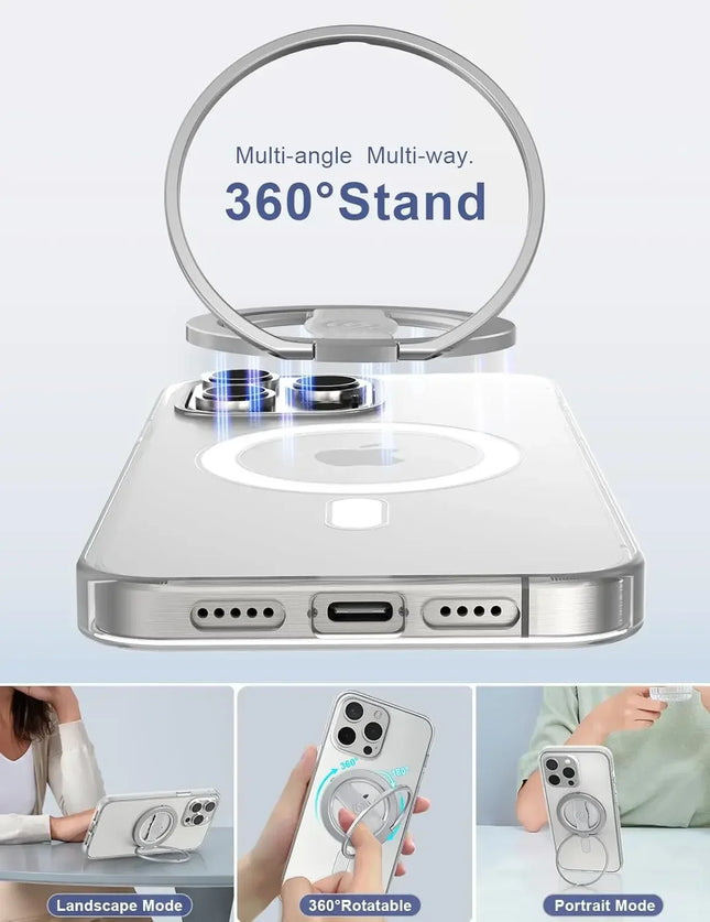 MagSafe Phone Ring Grip & Kickstand – 3rd Gen, 360°, Elastic Strap, Wireless Charging Compatible