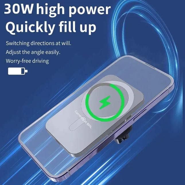 15W Magnetic Car Wireless Charger – MagSafe, 360° Vent Mount for iPhone 12–17
