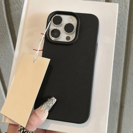 Leather-Texture Shockproof iPhone Case – Soft TPU, iPhone 11–17