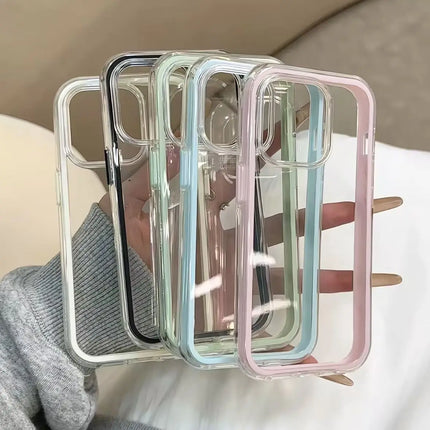 Candy Color Clear iPhone Case – Shockproof Acrylic Bumper