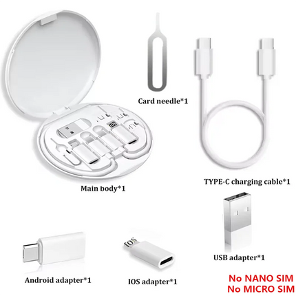 7-in-1 Charging Adapter Kit – 65W USB-C Cable + All Connectors + Phone Stand