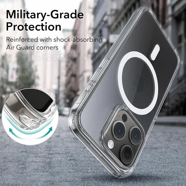 Transparent MagSafe Case for iPhone – Magnetic Wireless Charging