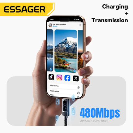 100W USB-C Fast Charging Cable with Digital Display – iPhone & MacBook