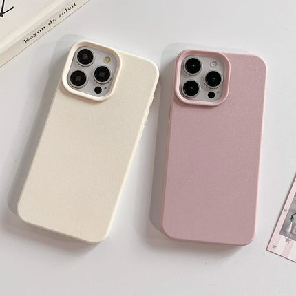 Leather-Texture Shockproof iPhone Case – Soft TPU, iPhone 11–17