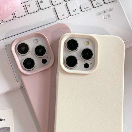 Leather-Texture Shockproof iPhone Case – Soft TPU, iPhone 11–17
