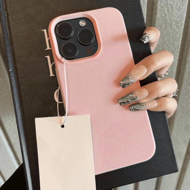 Leather-Texture Shockproof iPhone Case – Soft TPU, iPhone 11–17