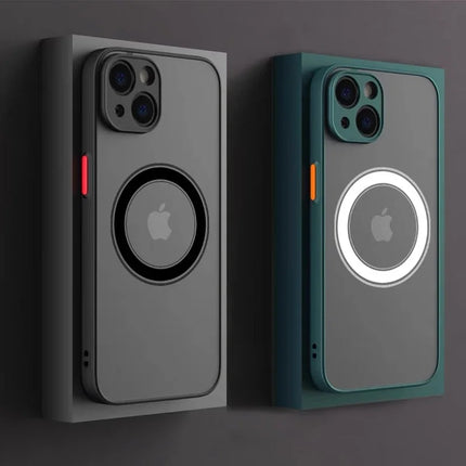 Matte Armor MagSafe iPhone Case – Shockproof Magnetic Cover