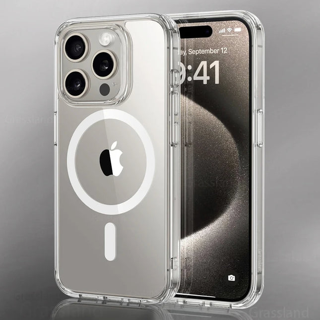 Transparent MagSafe Case for iPhone – Magnetic Wireless Charging