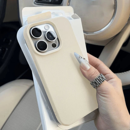 Leather-Texture Shockproof iPhone Case – Soft TPU, iPhone 11–17