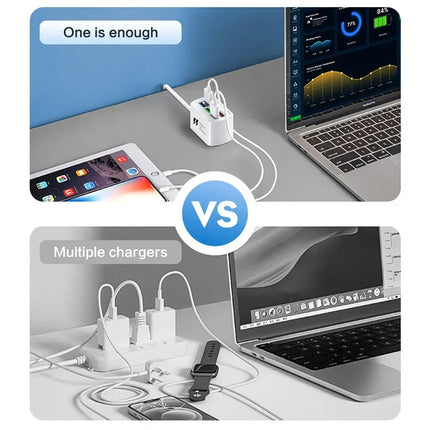 6-in-1 USB Charging Station with Power Strip – Fast Charge Hub