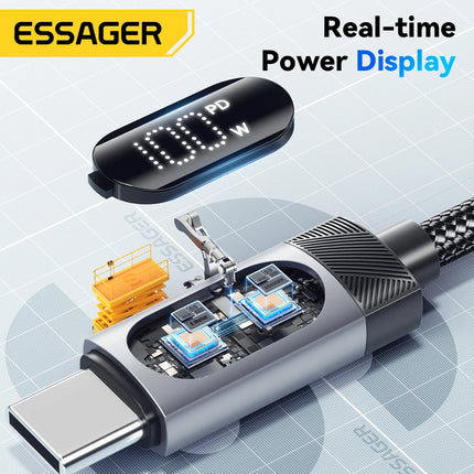 100W USB-C Fast Charging Cable with Digital Display – iPhone & MacBook