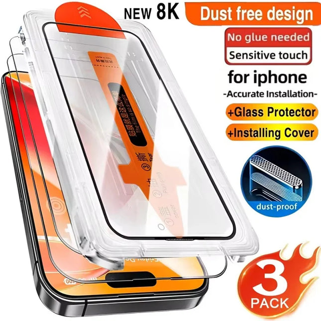 3-Pack HD Tempered Glass Screen Protector for iPhone