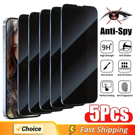5-Pack Full Cover Privacy Screen Protector for iPhone