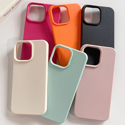 Leather-Texture Shockproof iPhone Case – Soft TPU, iPhone 11–17