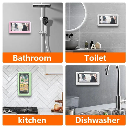Waterproof Shower Phone Holder – Anti-Fog, Touch-Sensitive, Wall Mount