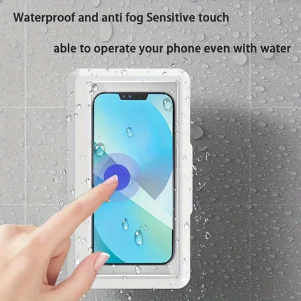 Waterproof Shower Phone Holder – Anti-Fog, Touch-Sensitive, Wall Mount