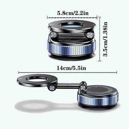 360° Magnetic Suction Car Phone Mount – MagSafe, Foldable, Multi-Surface