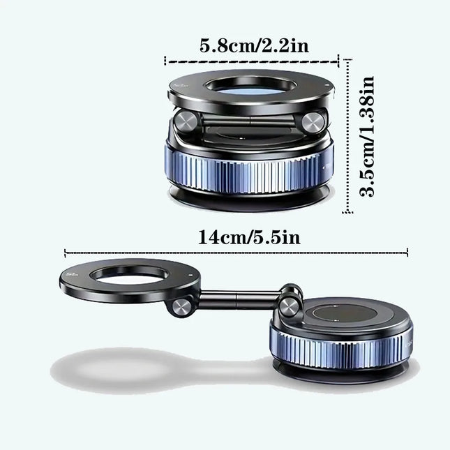 360° Magnetic Suction Car Phone Mount – MagSafe, Foldable, Multi-Surface