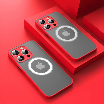 Matte Armor MagSafe iPhone Case – Shockproof Magnetic Cover
