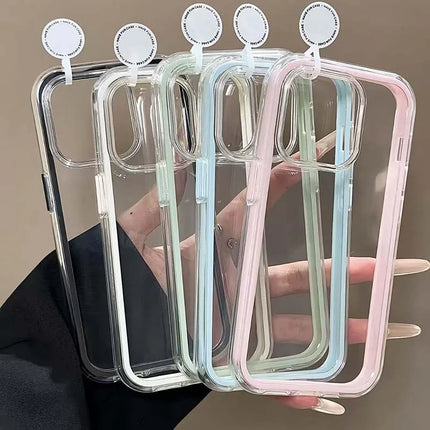 Candy Color Clear iPhone Case – Shockproof Acrylic Bumper