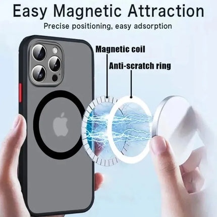 Matte Armor MagSafe iPhone Case – Shockproof Magnetic Cover