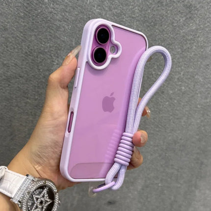 Candy Color Bumper iPhone Case with Lanyard