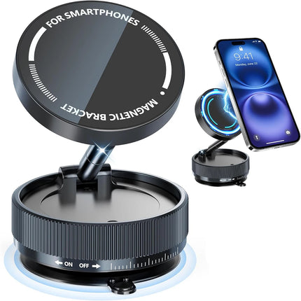 360° Magnetic Suction Car Phone Mount – MagSafe, Foldable, Multi-Surface