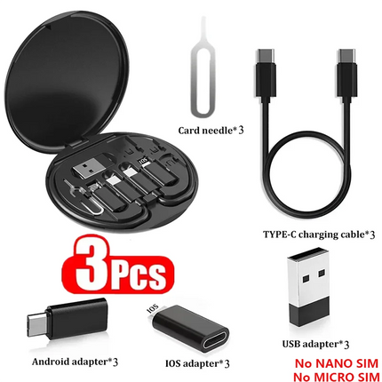 7-in-1 Charging Adapter Kit – 65W USB-C Cable + All Connectors + Phone Stand