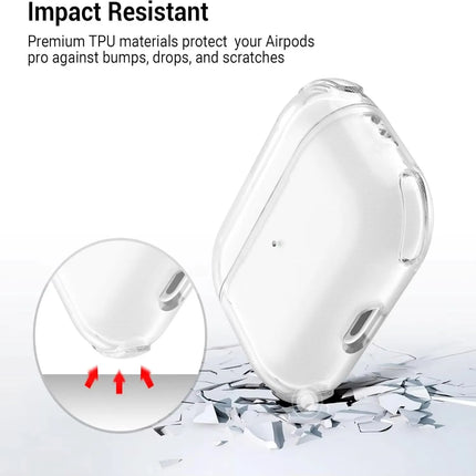 Clear AirPods Pro 3 Case – TPU Shockproof Cover with Lanyard & Keychain